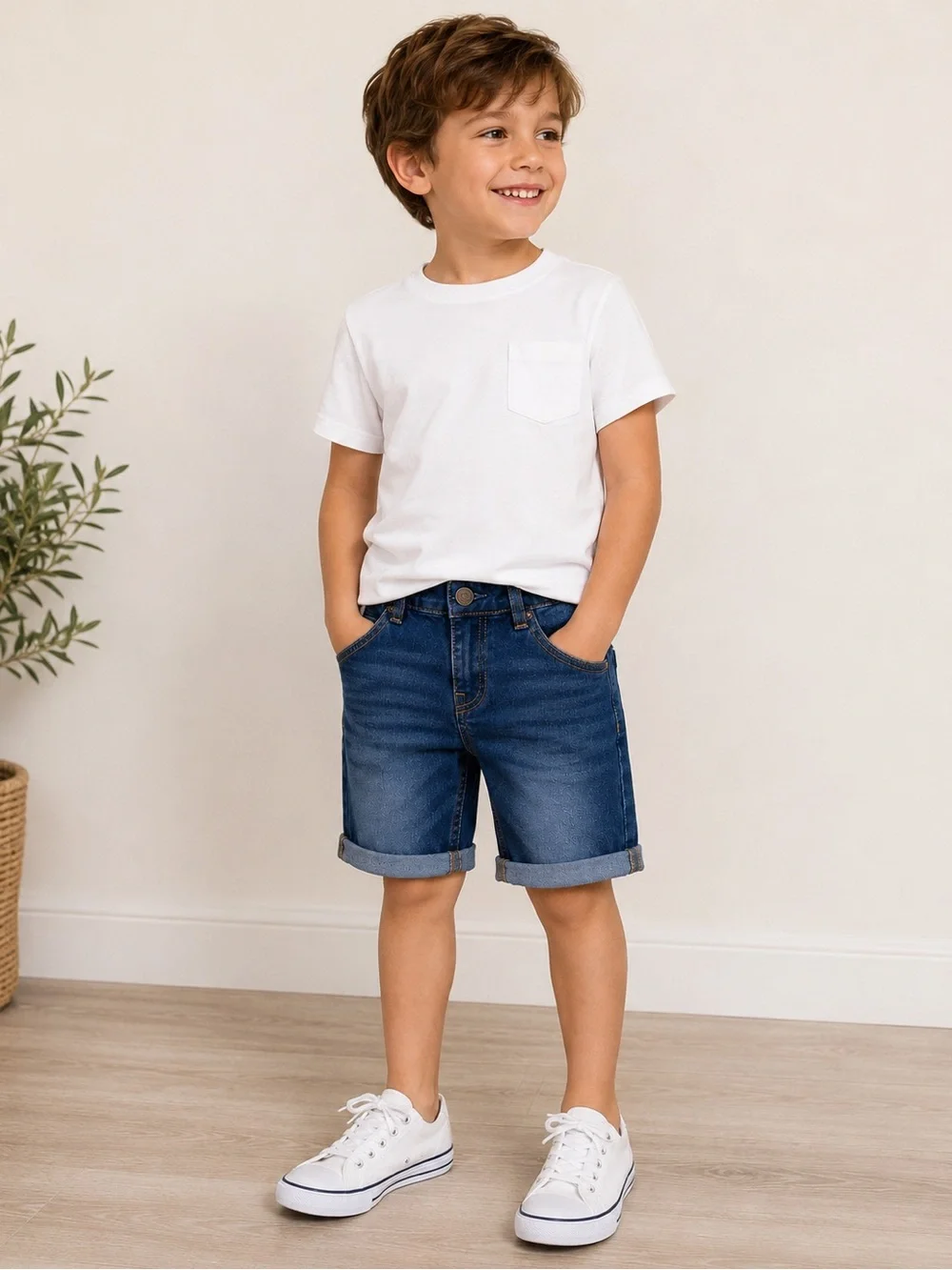Mayoral Kids Denim Bermuda Shorts – Size 7 – NWT